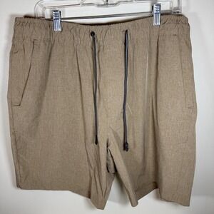 Men's Eddie Bauer 2XL Pull-on Woven Tech Shorts Duck Brown Water Repellent